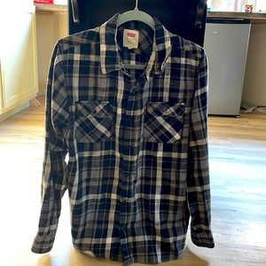 Levi’s flannel plaid black and gray